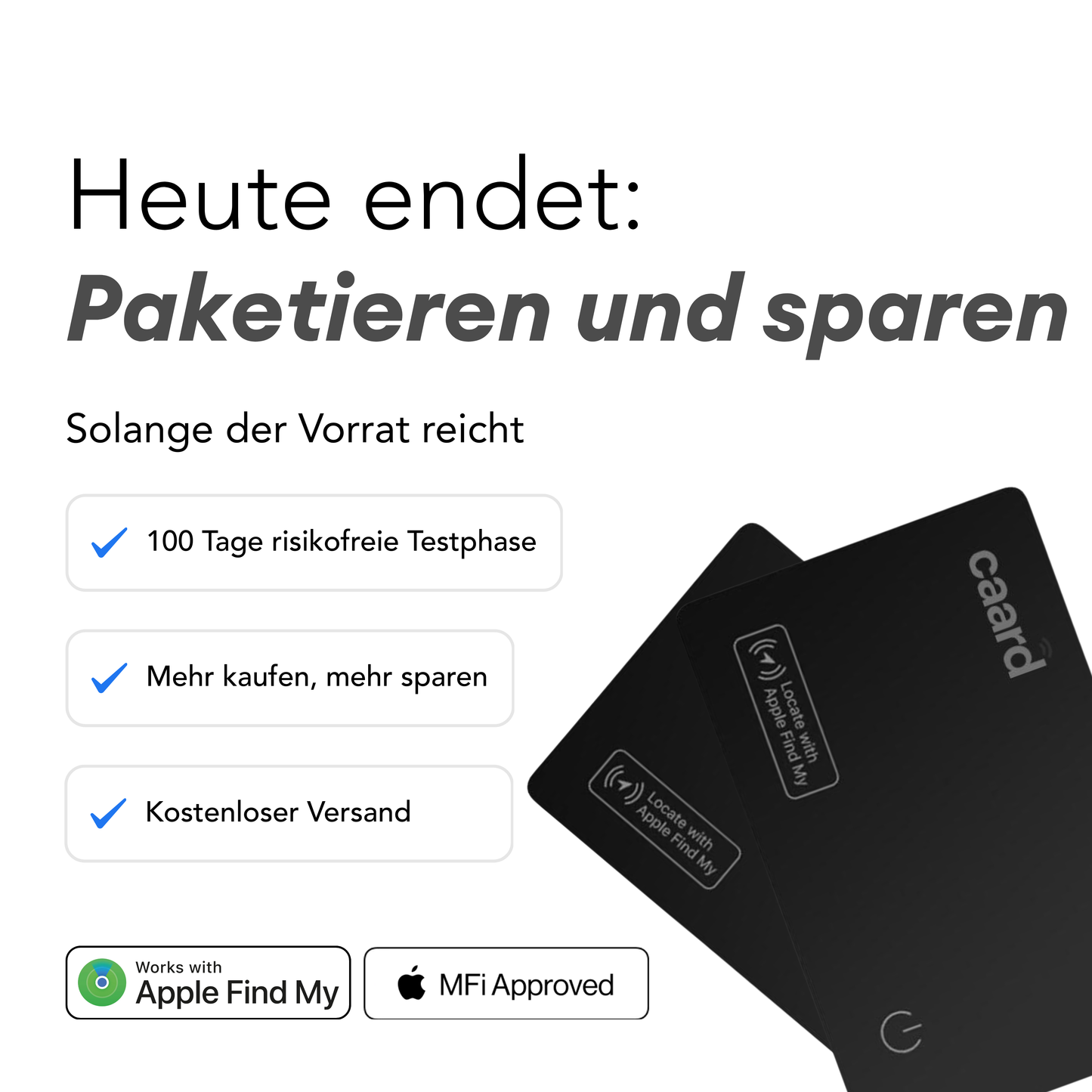 CAARD - Die mit Apple My Find verbundene Tracking-Karte