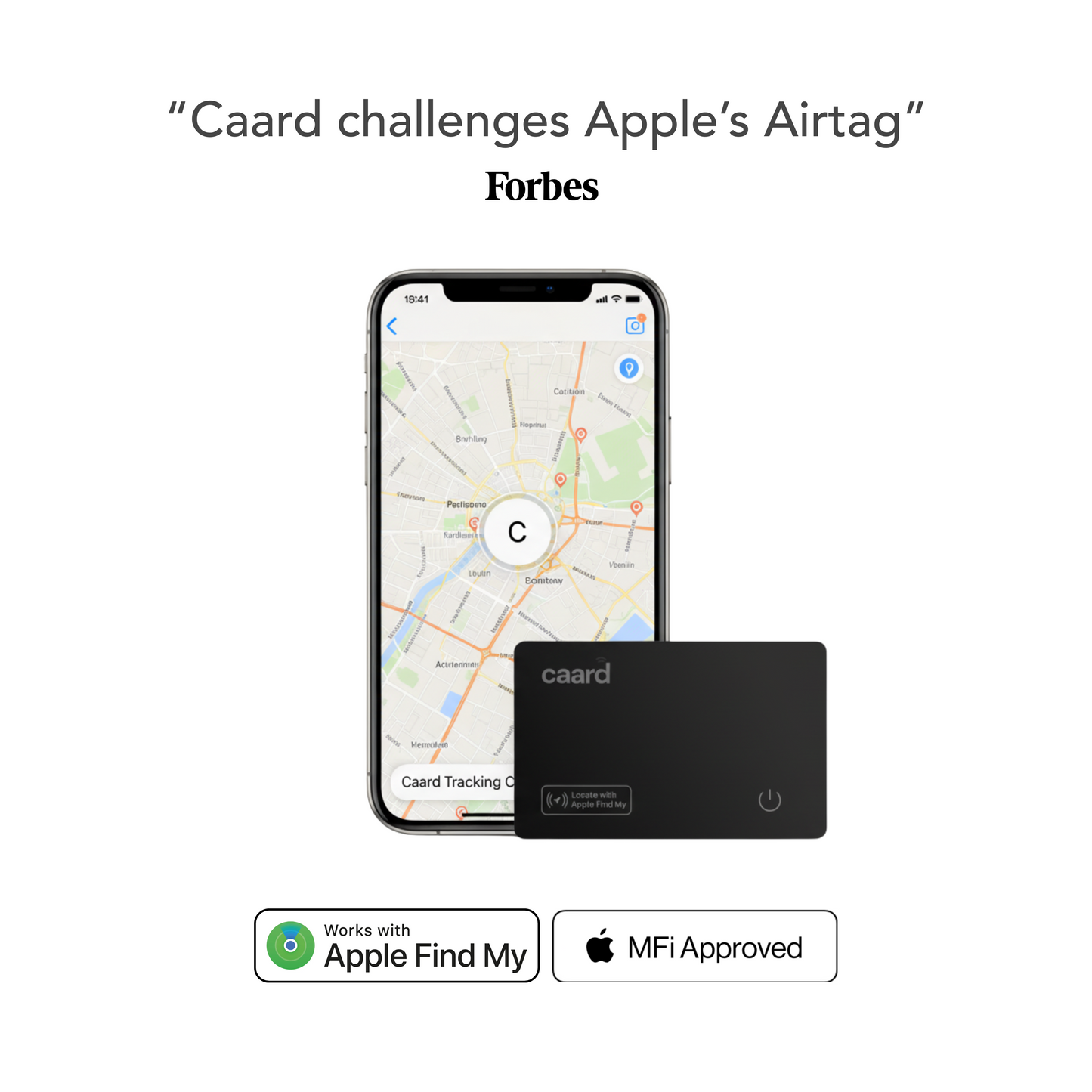 CAARD - Die mit Apple My Find verbundene Tracking-Karte
