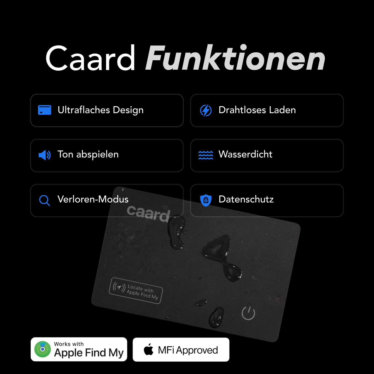 CAARD - Die mit Apple My Find verbundene Tracking-Karte